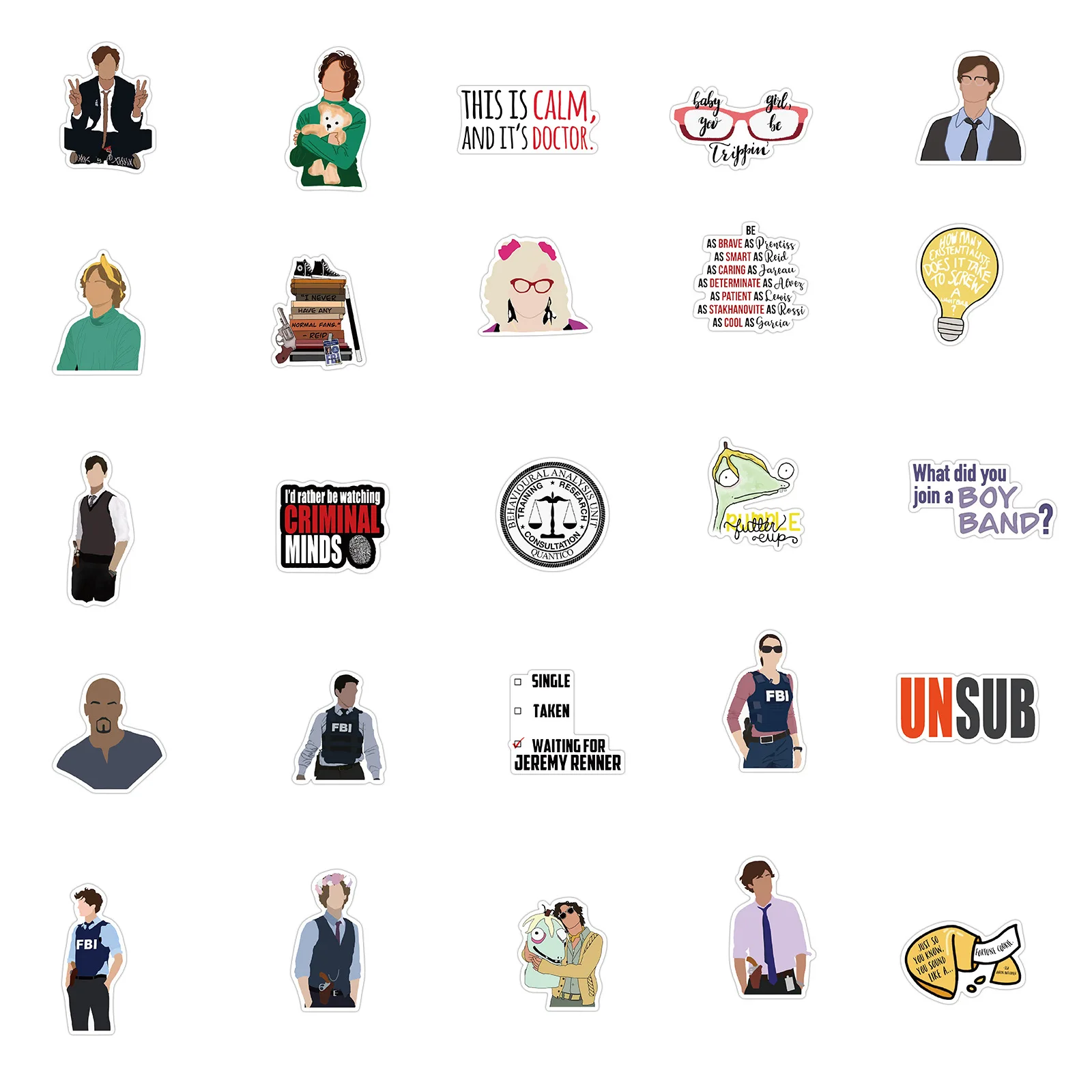 Stickers Criminal Minds TV Show Kids Toys Aesthetic Things Stationery Planner Notebooks Laptop Guitar Phone Case Wall Skates images - 6