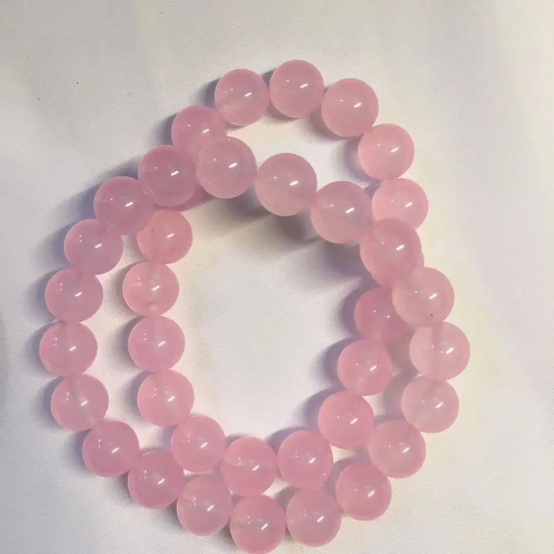 

6PCS High Quality Natural Stone Rose Quartzs Pink Crystal Bracelet Energy Healing Meditation Adjustable Bracelets 8mm 10mm 12mm