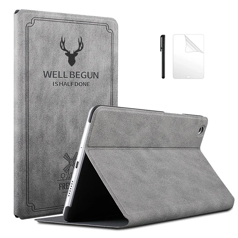 

For Huawei MediaPad M6 8.4 Case Protective PU Leather Stand cover for Mediapad M6 VRD-W10 VRD-AL10 8.4" Tablet Case +Film