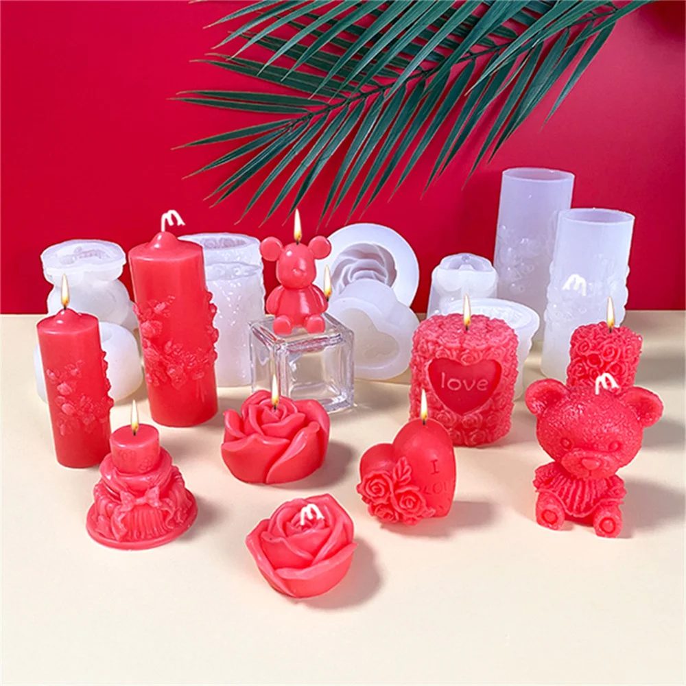 Силиконовая форма для свечи в форме розы ручная работа свадебный подарок