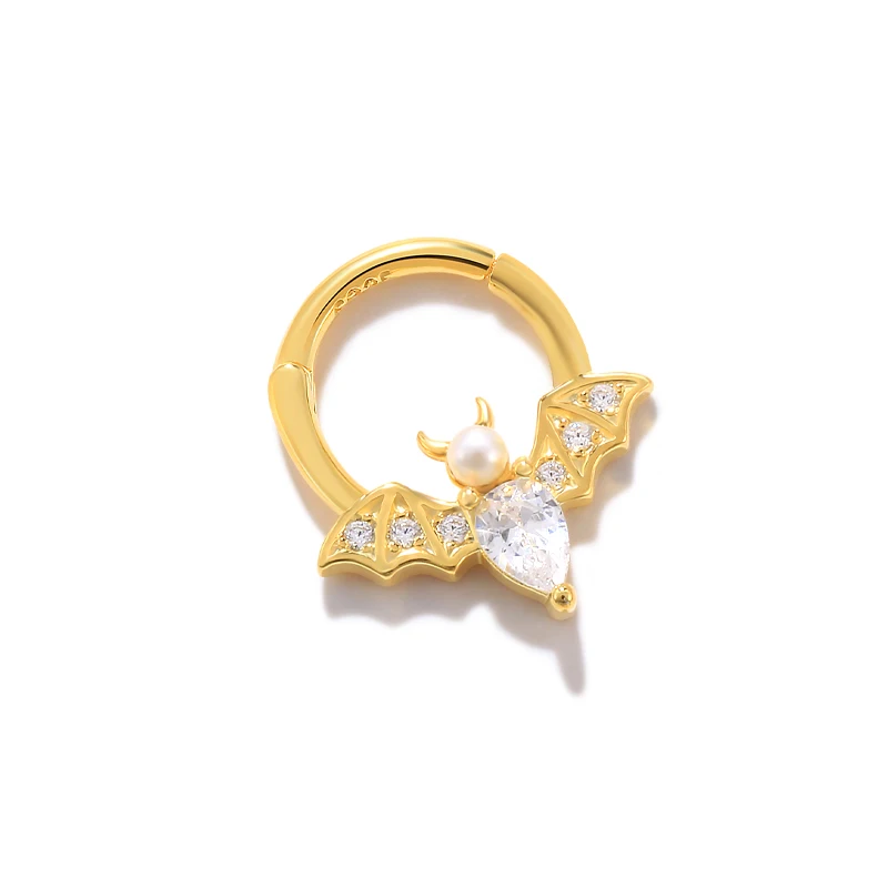 

CANNER 1Pc Bat Animal Pendientes 925 Mujer Earring For Women Stud Earrings Piercing 18K Gold Huggie Boucle Oreille Femme