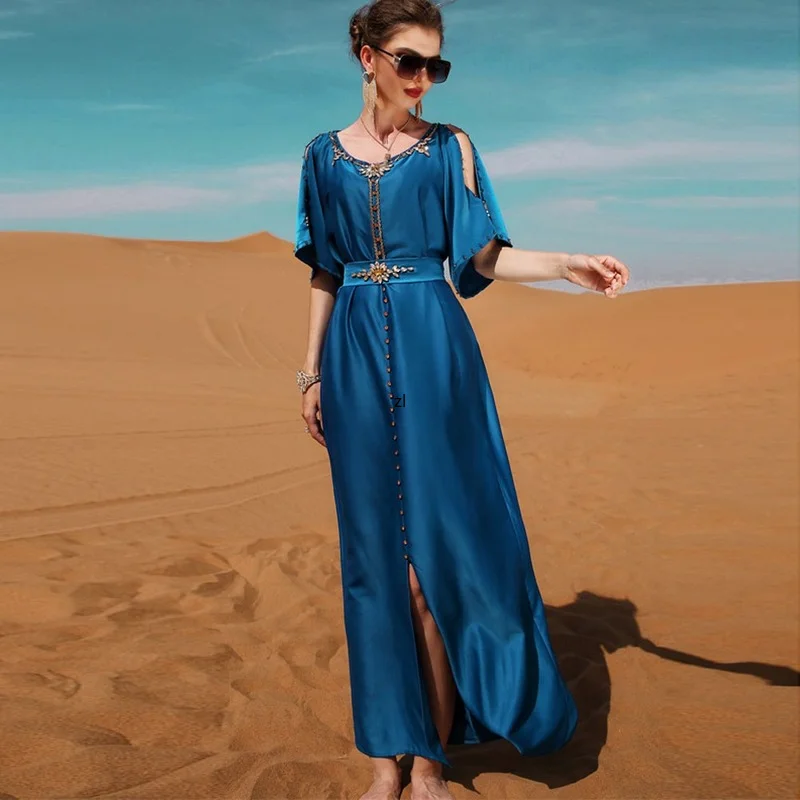 Ramadan Eid Abaya Dubai Turkey Islam  Arabic Muslim Dress Abayas For Women Robe Femme Longue Musulman Caftan Marocain De Soiree