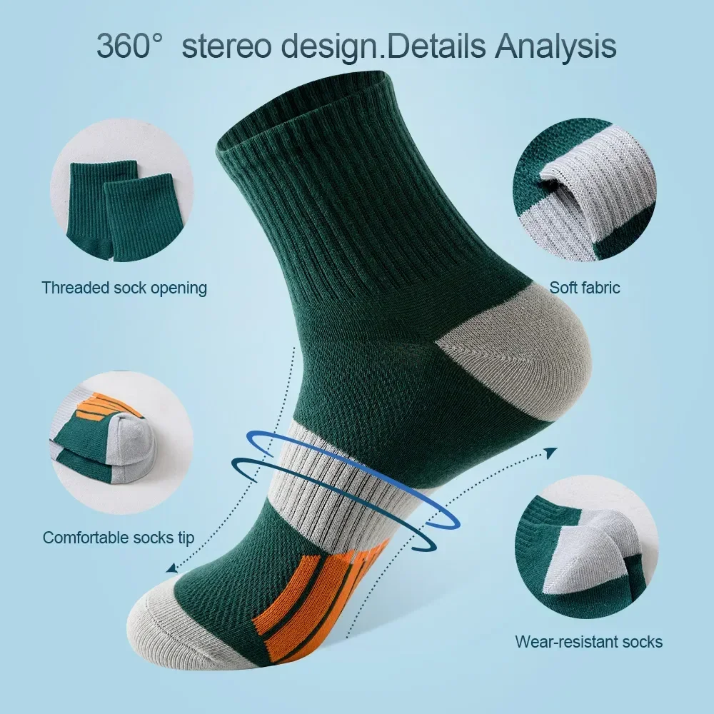 

С 5 удобными мужскими подушками для занятий спортом на лодыжке, набор мужских дышащих носков для бега