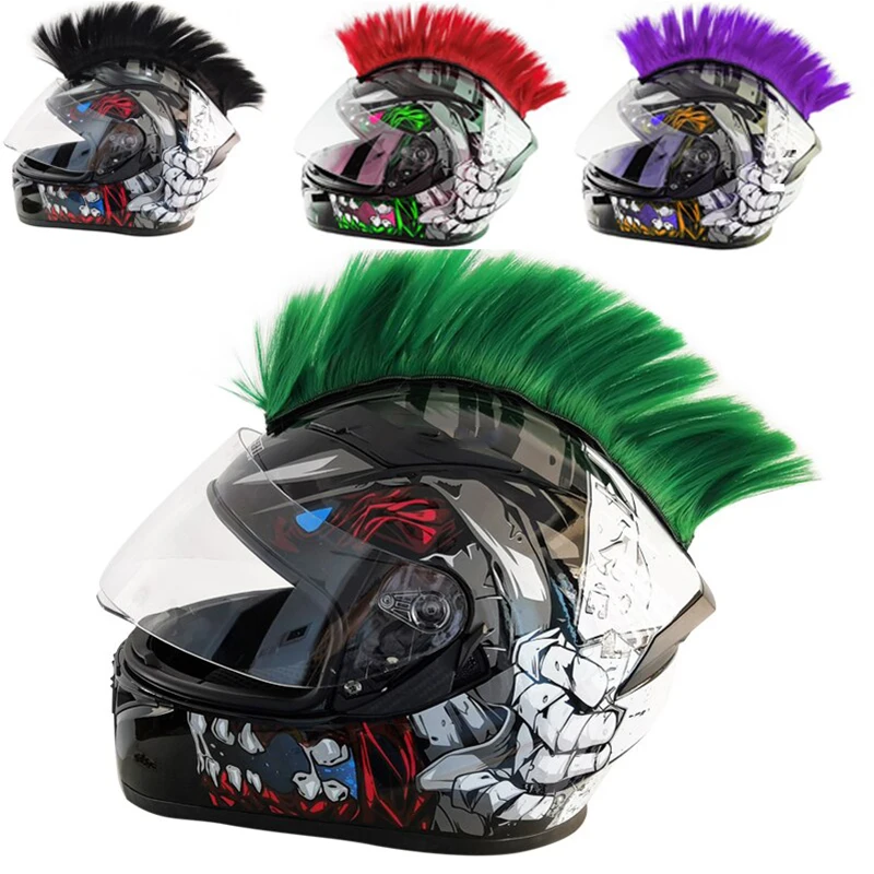 Colorful Helmet Decorations Hair Punk Colorful Cockscomb Motocross Full Face Off Road Helmet Decoration Paste Car Accessories