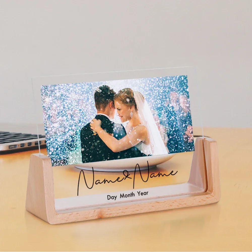 

Personalized Couples Photo Frame Valentines Day Wedding Anniversary Memorial Gift for Boyfriend Girlfriend Custom Love Keepsake