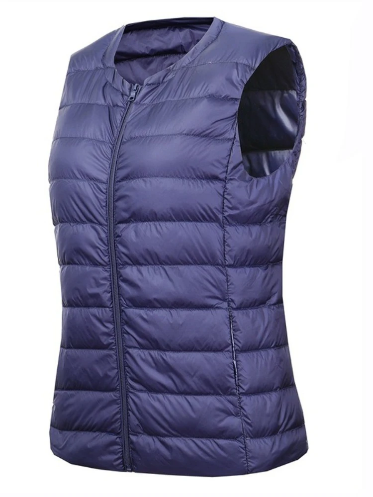 

Winter Waistcoat for Women Down Coats Vest Plus Size 7XL Sleeveless Collarless Duck Liner Warm Down Jacket Pink Black Blue