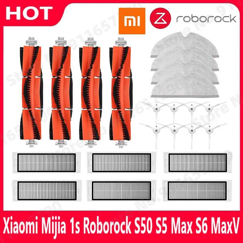 Xiaomi 1 1S Roborock S5 S6 MAX S6 Pure Accessories Vacuum Cleaner Parts Washable Mop Cloth HEPA Filter Main Brush Side Brush