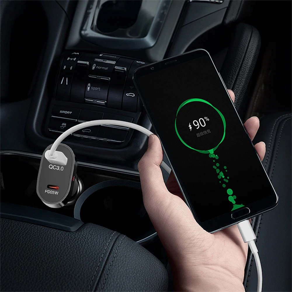 Фото Автомобильное зарядное устройство PD 25 Вт, порт USB Type C, адаптер для быстрой зарядки, аксессуары для Honda Mugen Power Civic Accord Odyssey City CRZ Spirior №4