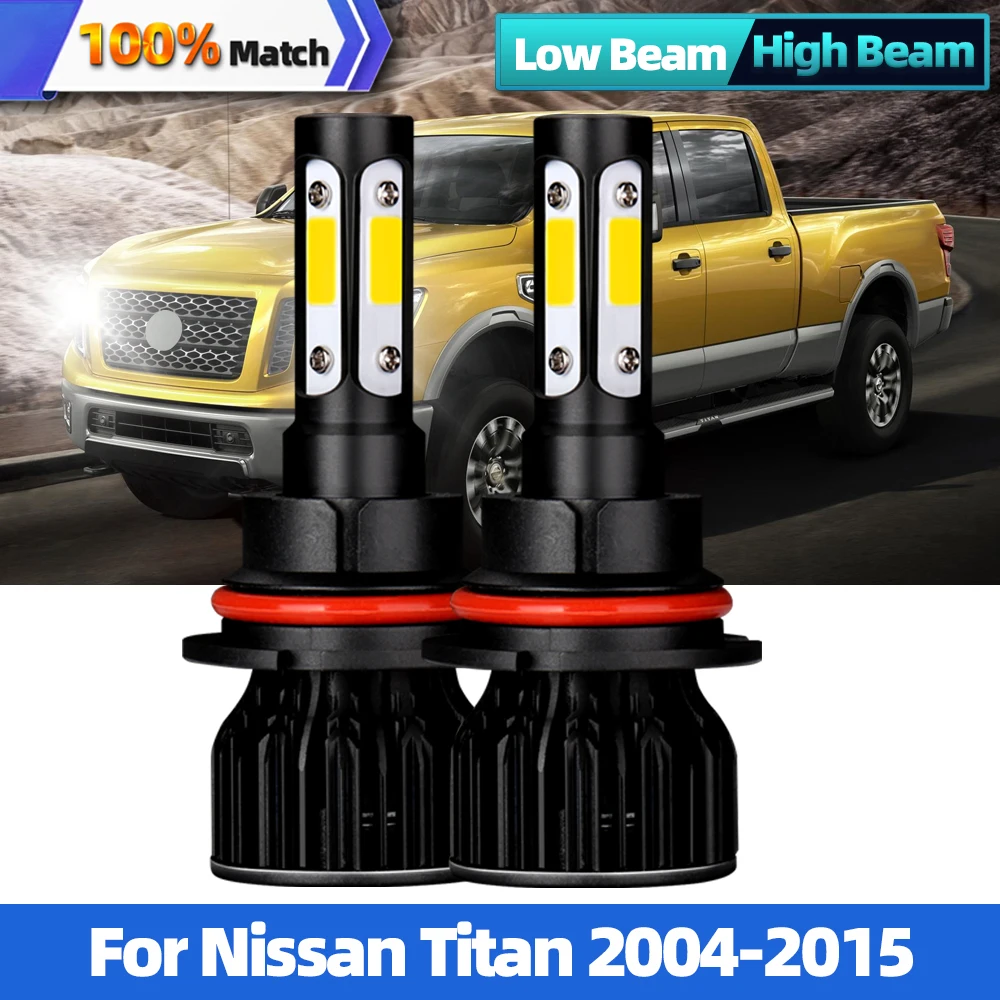 

2pcs Car Canbus LED Headlights DC 9V-32V 12000LM High Low Beam Lights 6000K White CSP Chips Lamps For Nissan Titan 2004-2015