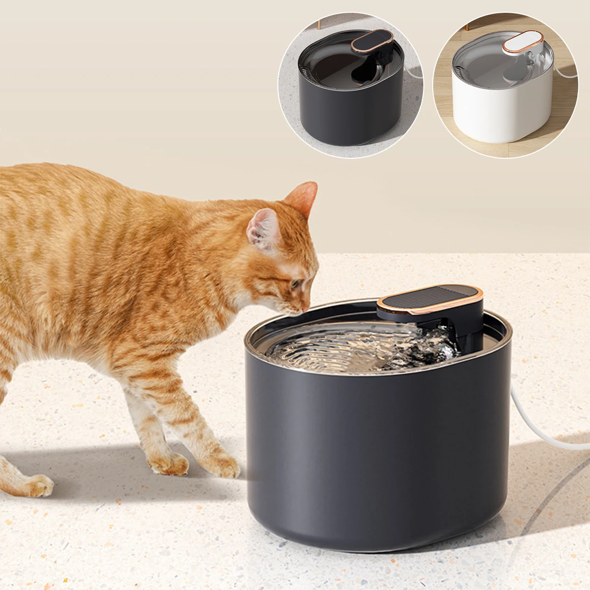

Питьевой фонтанчик для домашних животных, многоразовый автоматический бесшумный питьевой фонтан для кошек, 3 л, с USB зарядкой