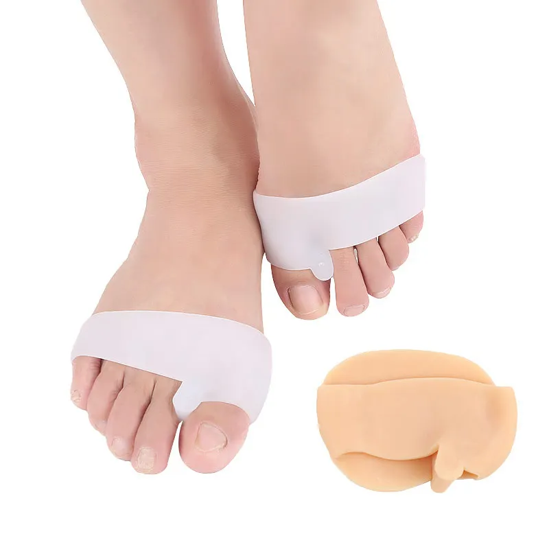 

1 Pair Silicone Gel Foot Fingers Two Hole Toe Separator Forefoot Pads Protector Bunion Adjuster Hallux Valgus Guard Feet care