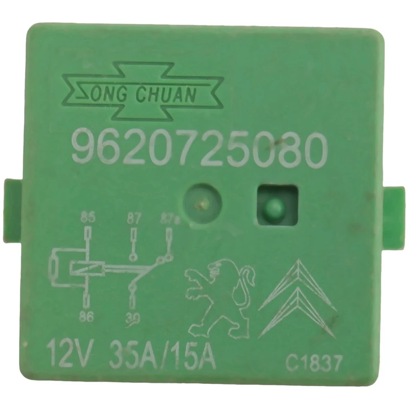 Зеленое реле вентилятора радиатора 10x12 В 35 А 5 контактов 6547TX для Peugeot 206 207 306 307 406 407