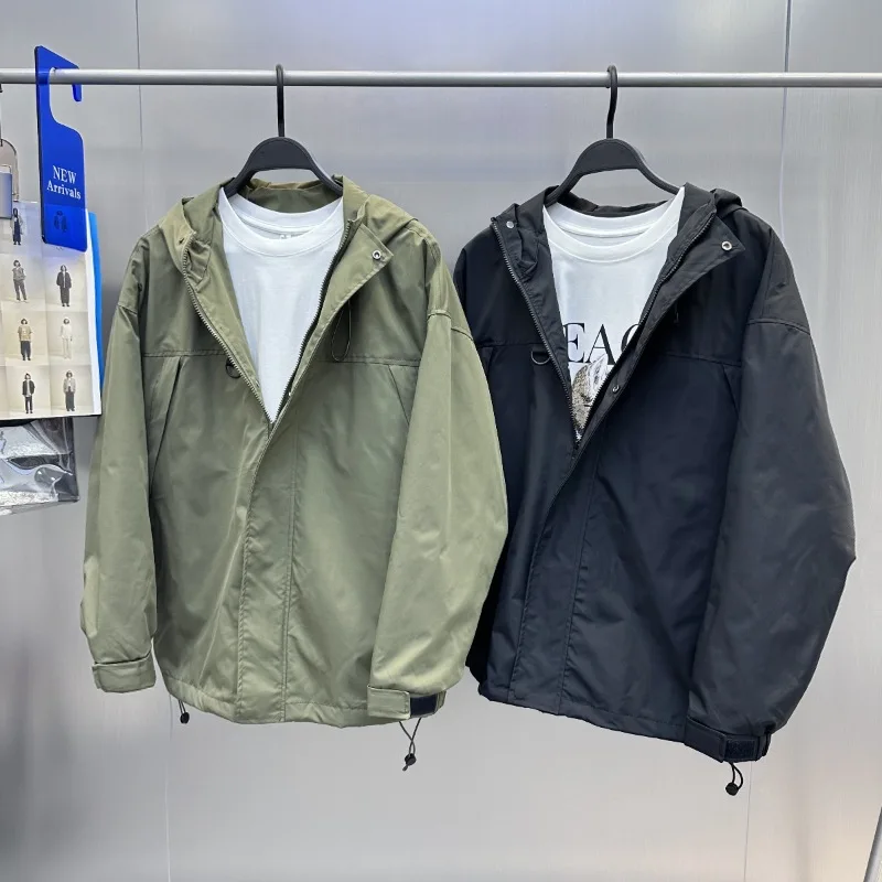 Весна и осень 2023 мужская однотонная толстовка с капюшоном повседневная