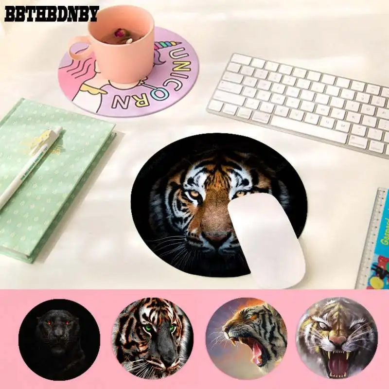 

BBTHBDNBY My Favorite Animal Tiger Gaming round Mouse Pad Computer Mats gaming Mousepad Rug For PC Laptop Notebook