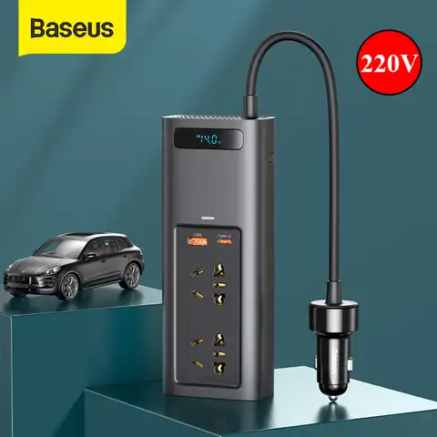 Автомобильный инвертор Baseus 220V DC 12V к AC 110V/220V 150W Конвертер Авто адаптер питания Тип C USB быстрая зарядная станция автомобильный аксессуар