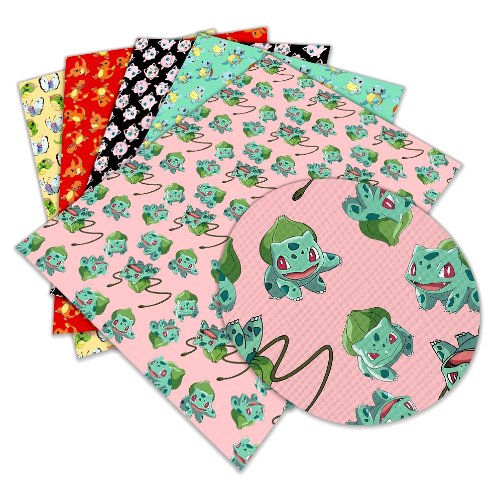 Японский мультфильм Pokemon Eevee дизайн искусственный крест кожа для DIY ювелирные изделия серьги рукоделие Изготовление 22*30 см