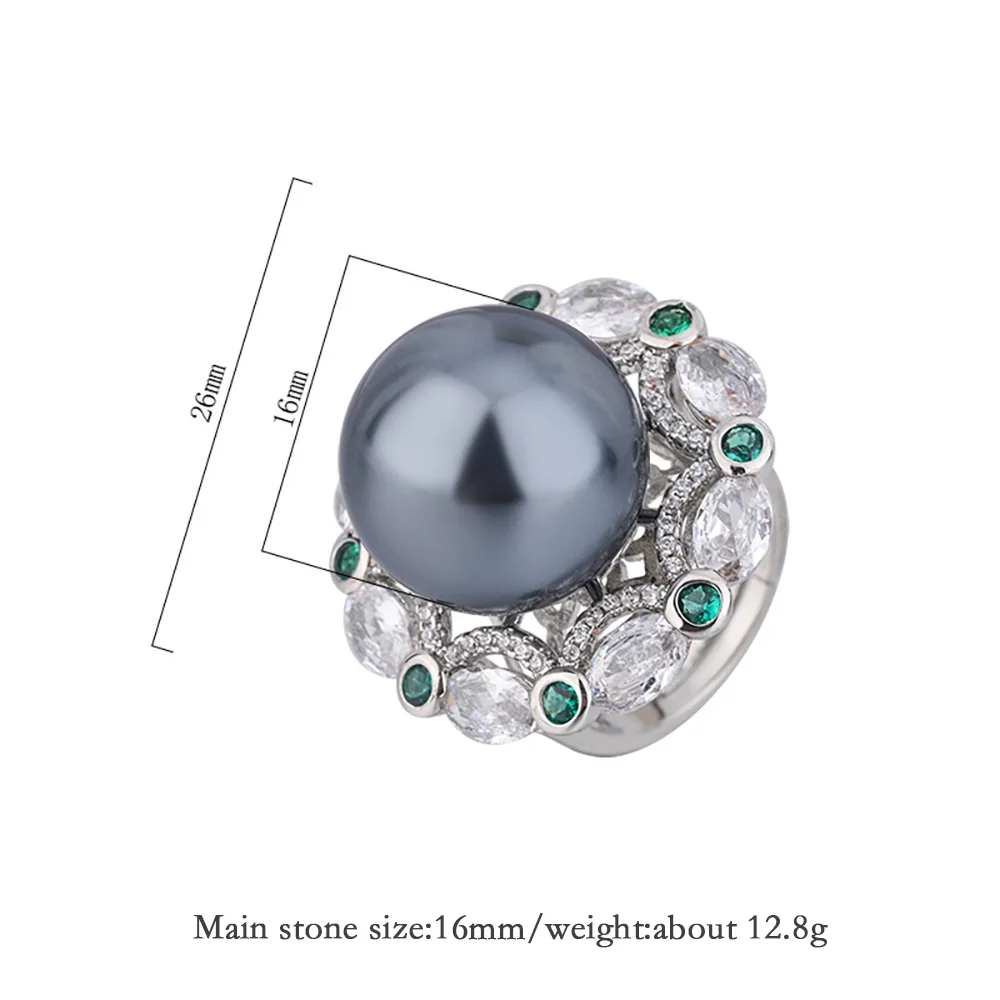 Женское кольцо с большим жемчугом