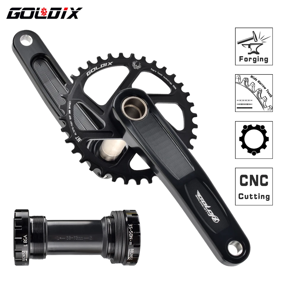 GOLDIX MTB Crankset 170/175 мм все CNC режущие рукоятки велосипеда 3/6 смещение широкий узкий