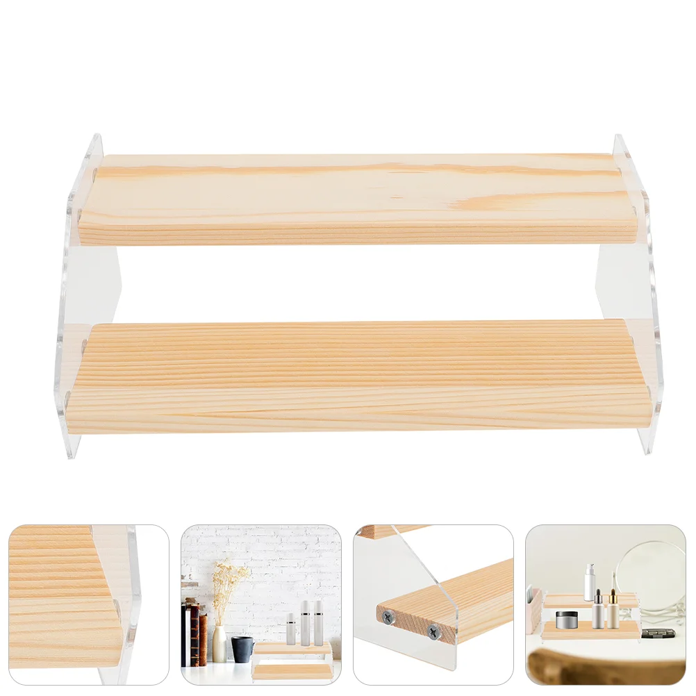 

Display Stand Riser Acrylic Shelf Rack Wood Dessert Risers Wooden Cupcake Caketiered Tray Retail Jewelry Holder Step Storage