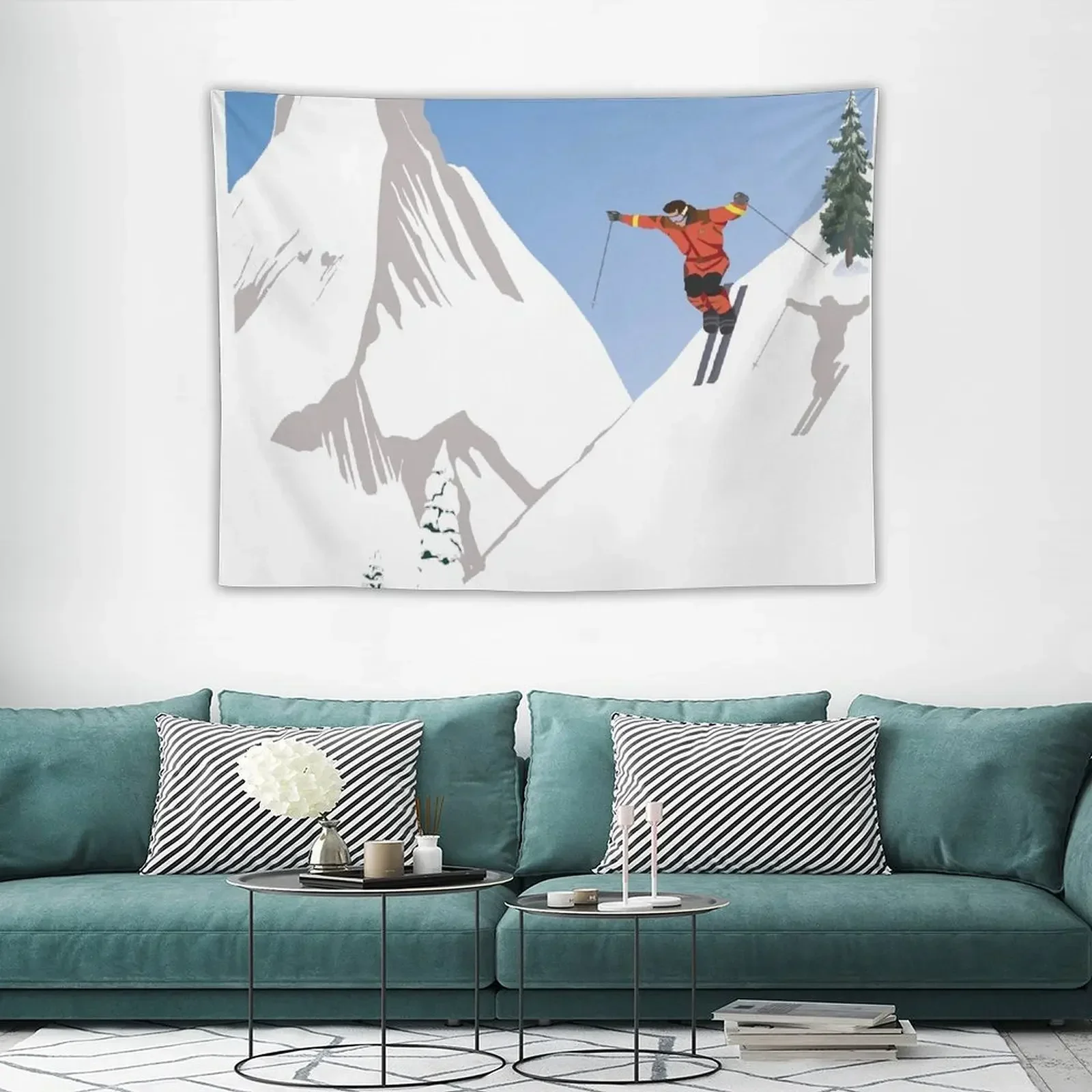 Zermatt Valais Швейцария плакат &quotлыжи&quot гобелен для украшения дома комнатный Декор