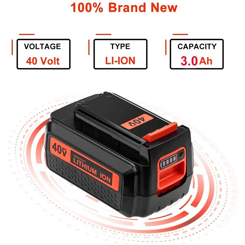 Фото LBX2040 для Black and Decker 40 В/36 В 3000 мАч литий-ионная аккумуляторная батарея для электроинструмента LBXR36 BL2036 LBX2040 LST136, LST420, LST220 №2
