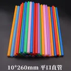 100 пластиковые соломинки 10X260 мм Длинные многоцветные полосатые одноразовые соломинки для вечерние 8 красочных радужных соломинок