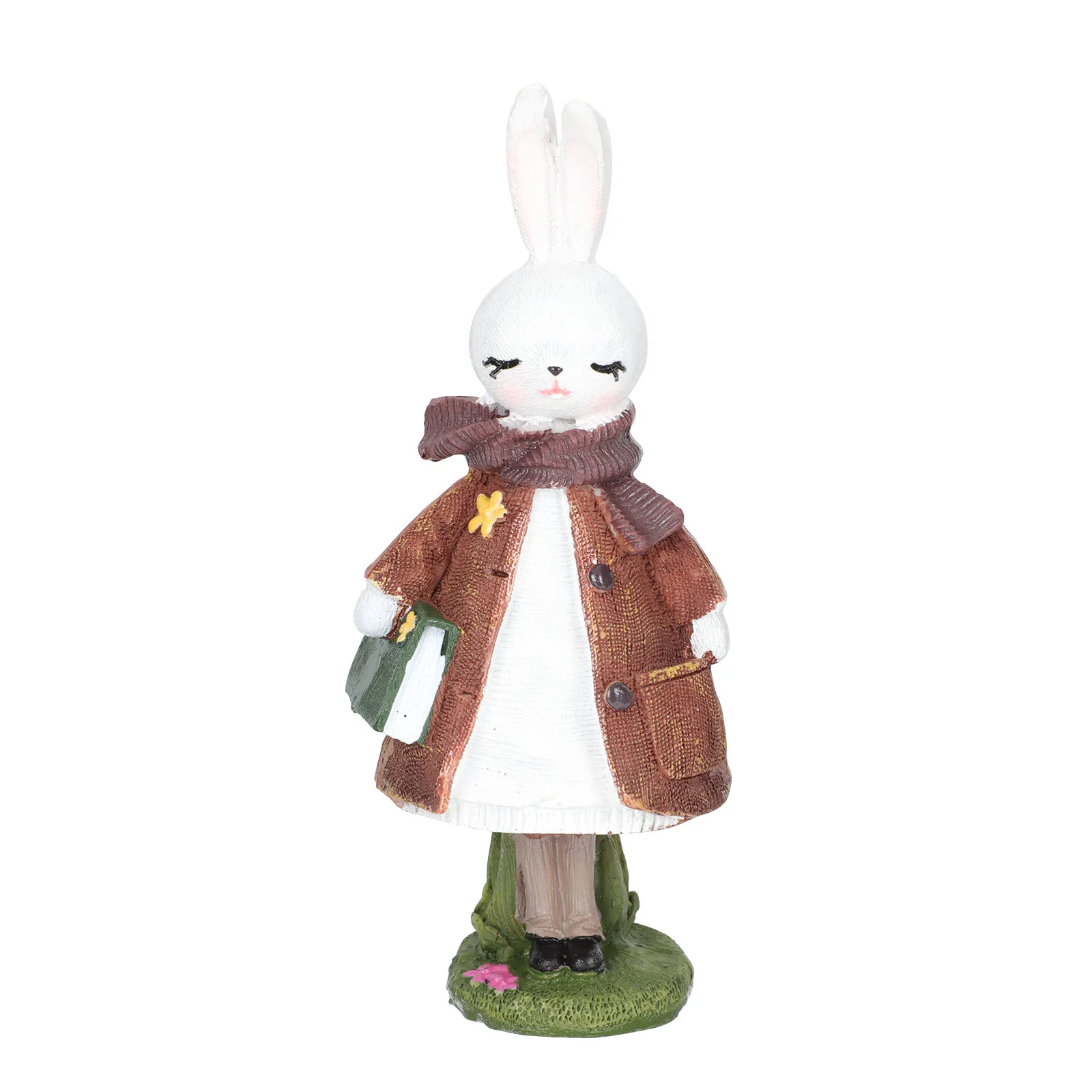 

Indoor Cartoon Adornment Resin Bunny Figurine Desktop Retro Rabbit Decoration