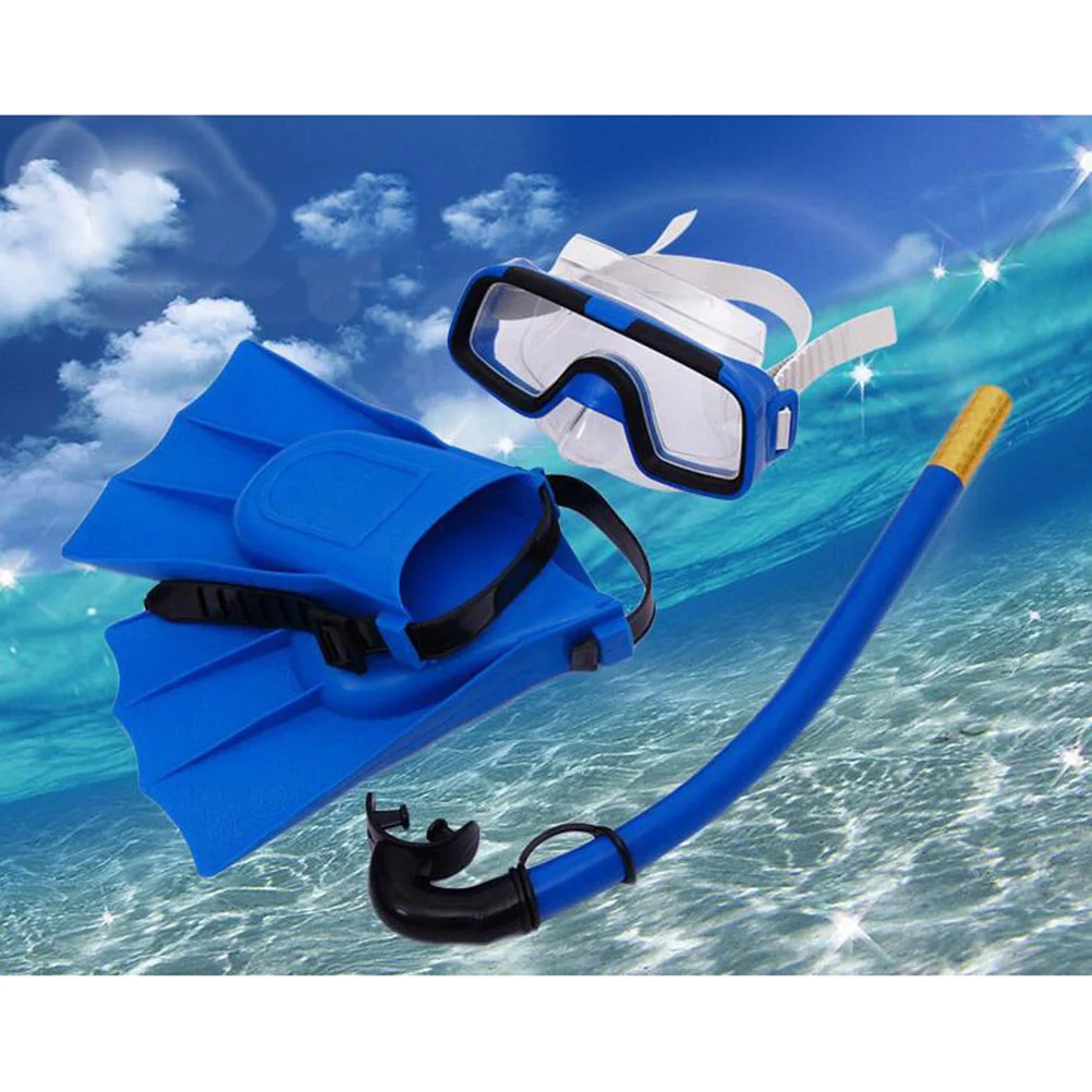 

Children Diving Glasses Scuba Snorkeling Set Outdoor Snorkel Breathing Tube Silicone Swimming Flippers Underwater Diving Mask