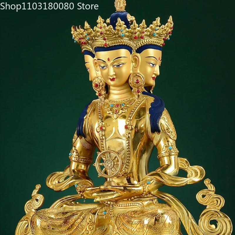 Медная латунная позолоченная статуя Будды ваирокана женской скульптура