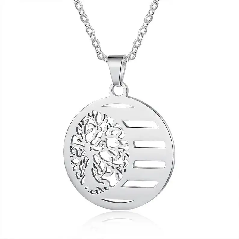 

Personalized Family Tree of Life Pendant Necklace Custom Name Engraving Stainless Steel Jewelry Christmas Gift for Mom Customize