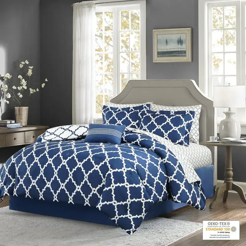 

Becker Reversible Bed in a Bag Bedding Set, Navy, For Adults