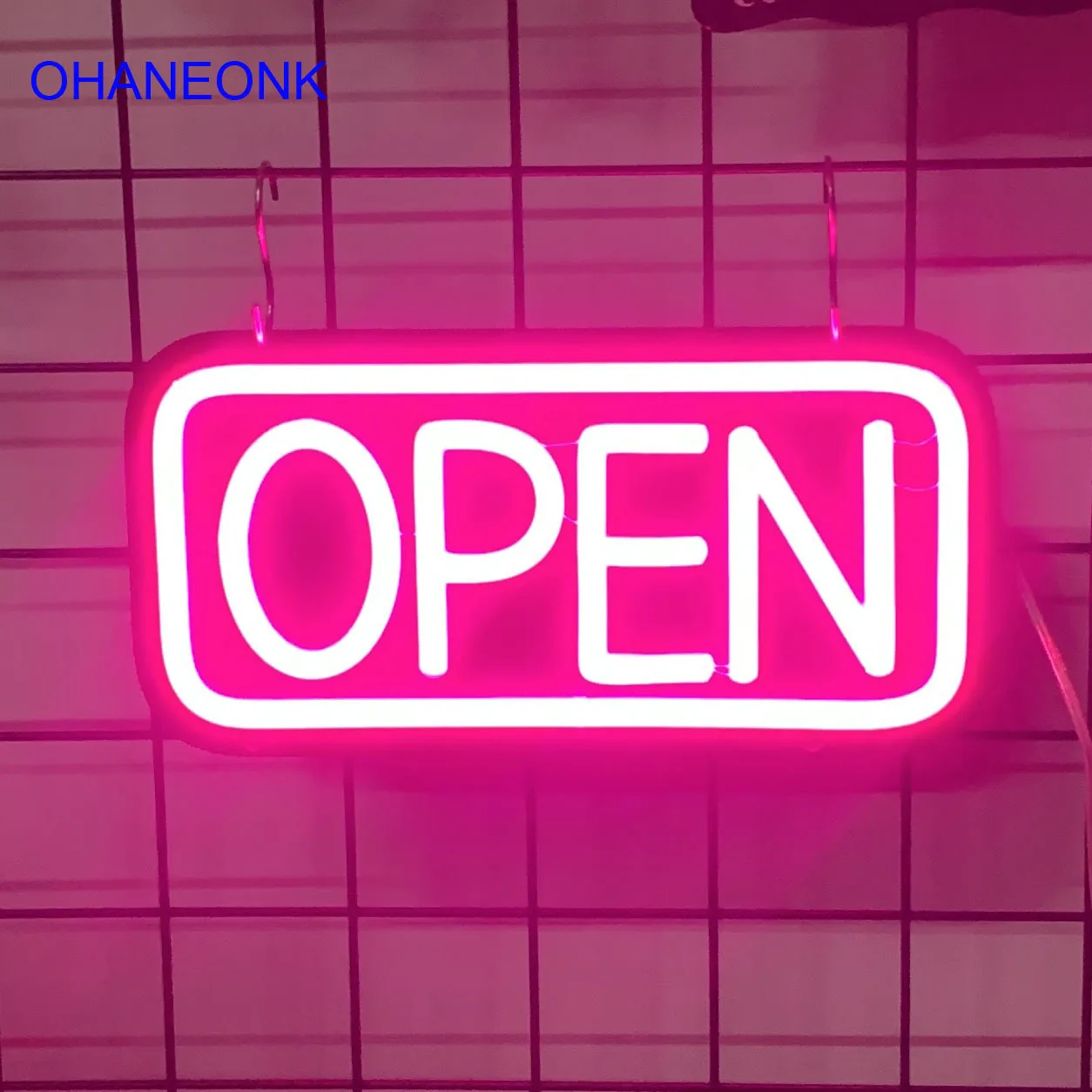 

OHANEONK светодиодная неоновая вывеска «Open» легкая ПВХ-пластина непрозрачная для ресторанов, магазинов, бизнеса, баров, клубов, настенный свети...