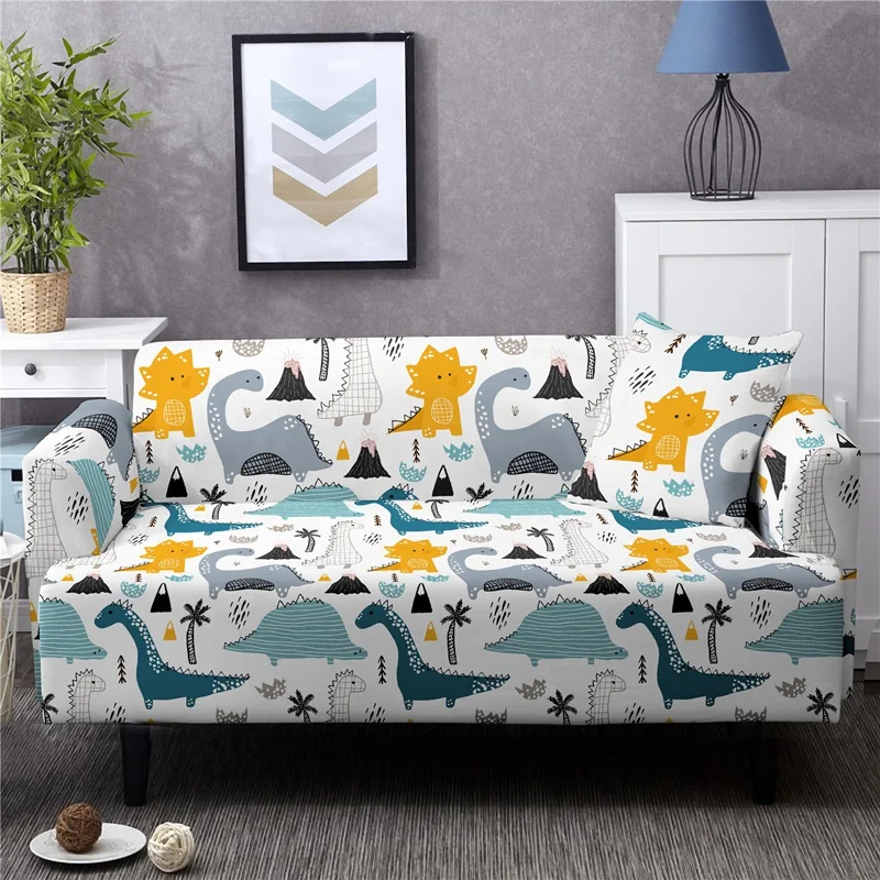 

Cute Cartoon Animal Pattern Mandala Print Sofa Cover Stretch Antifouling Couch Cover Furniture Chair Cover Sofas for Living Room