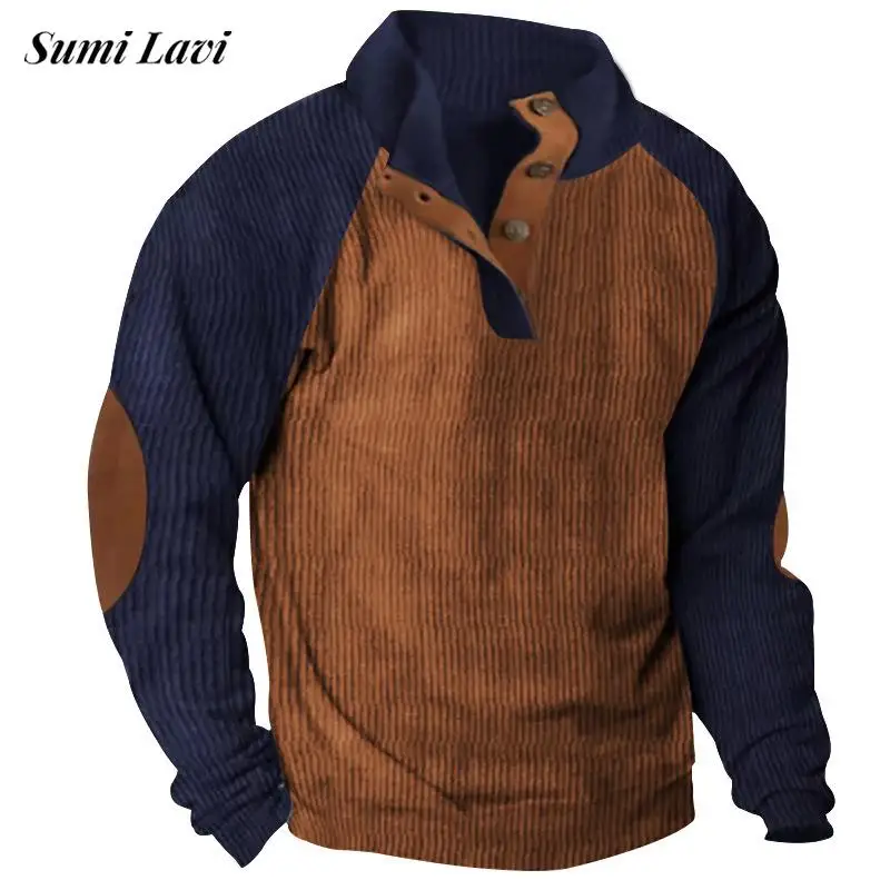 

Свитшот мужской вельветовый с длинным рукавом, на пуговицах