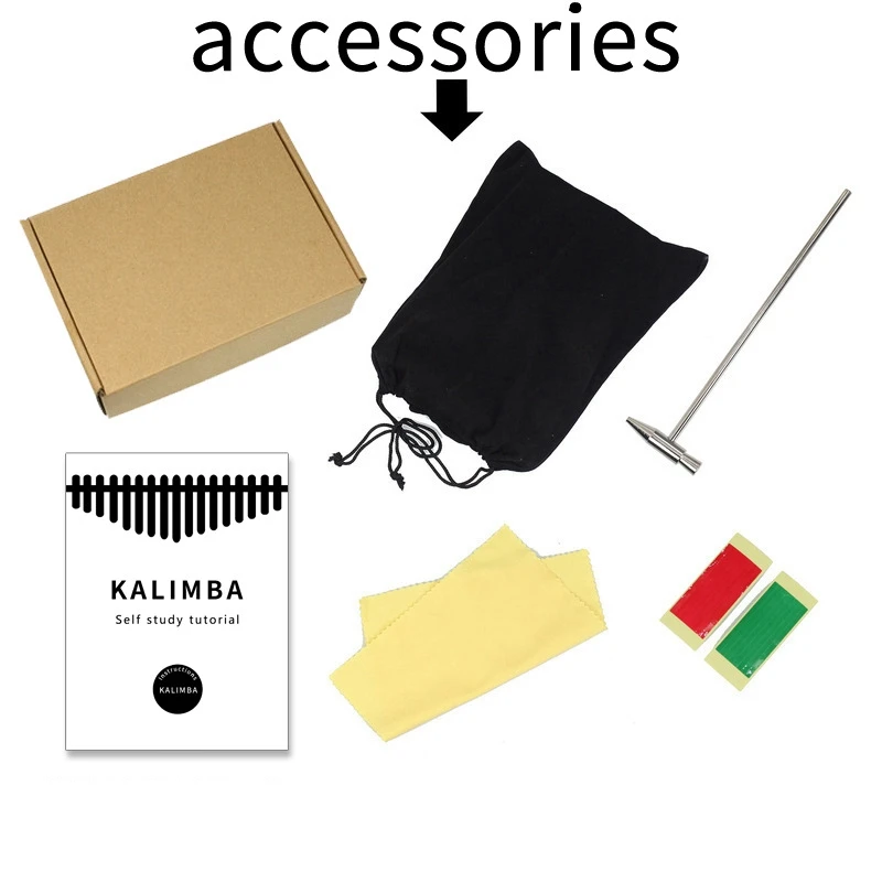 17 Keys Kalimba Portable Wooden Finger Piano Handmade Carved Simple Creative Children Gifts Musical Instruments for Beginners