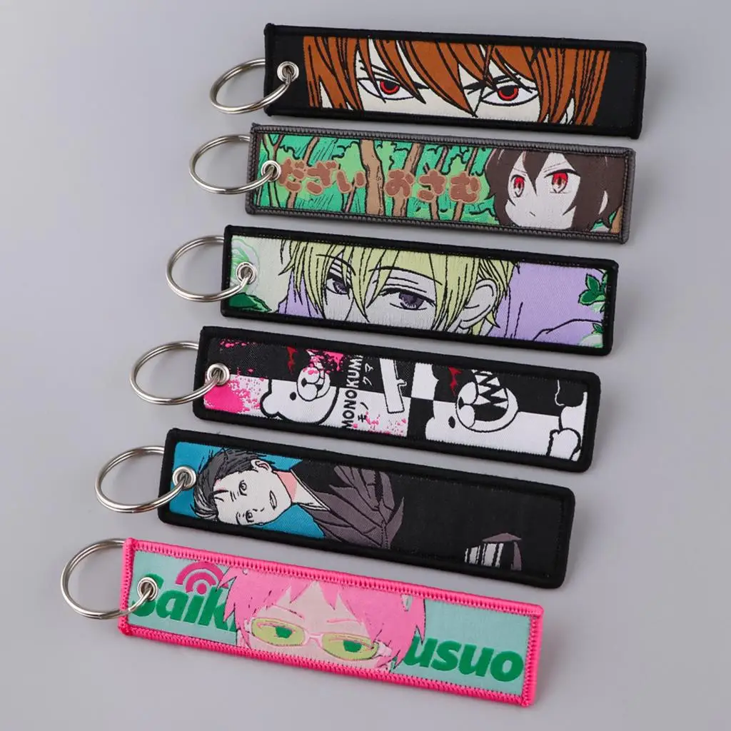 

DEATH NOTE Kawaii Cosplay Keychain Anime Keychain for Men Cartoon Embroidery Tag Keyring Key Pendant Fashion Jewelry Chaveiro