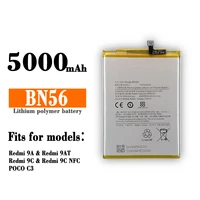 100 original xiao mi bn56 5000mah phone battery for xiaomi poco m2 pro redmi 9a 9c replacement batteries bateria