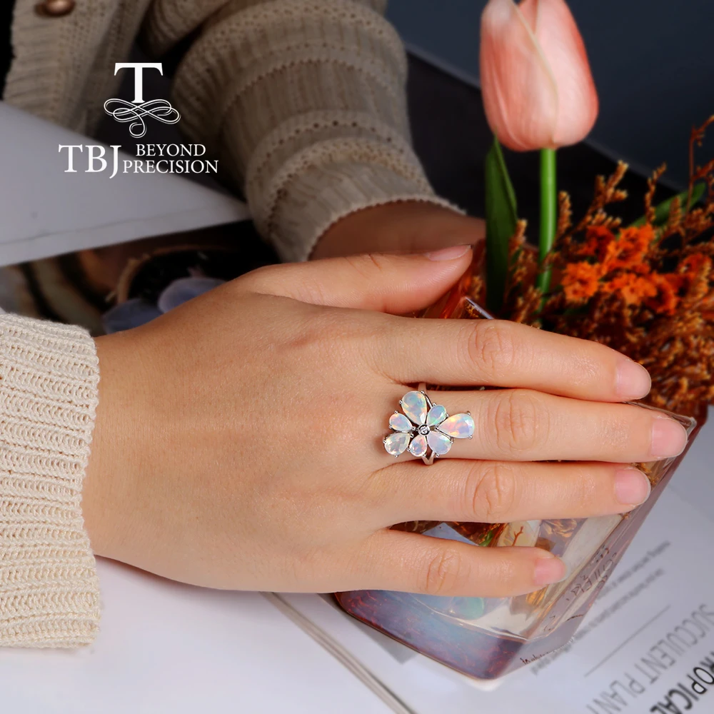 Женское кольцо с натуральным эфиопским опалом 3 62 карата из серебра 925 пробы