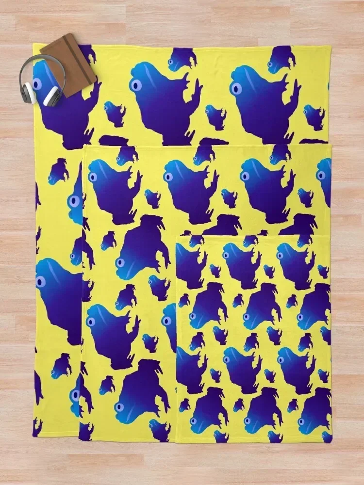 Голубая жаба с узором (на желтом) Пледы Модные диваны Одеяла для сна пикника