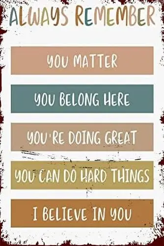 lwys Remember You Mtter Belong Here You're Dong Gret Do Hrd Thngs Beleve n Wll Decorn for Resturnt Cfe Br Home