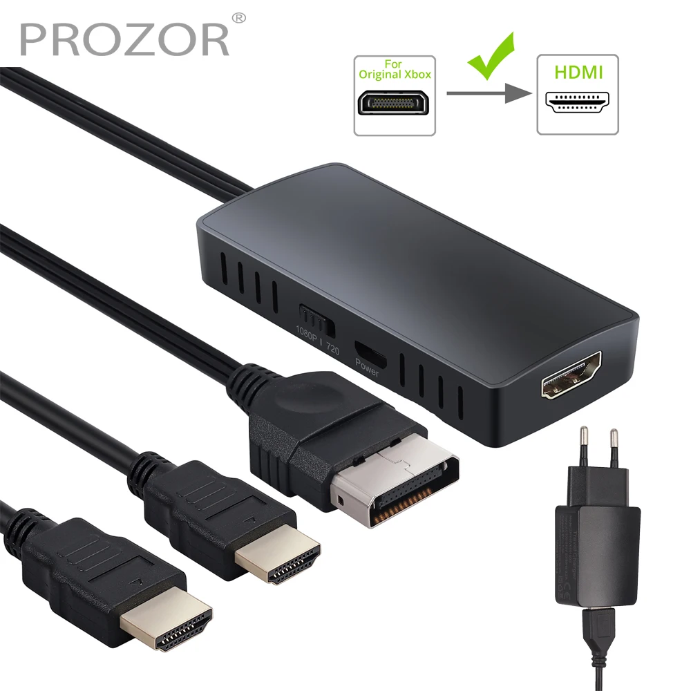 

PROZOR For Original Xbox to HDMI Converter Adapter HD Link Cable Support 1080P/720P HDMI-Compatible Output Plug & Play Converter