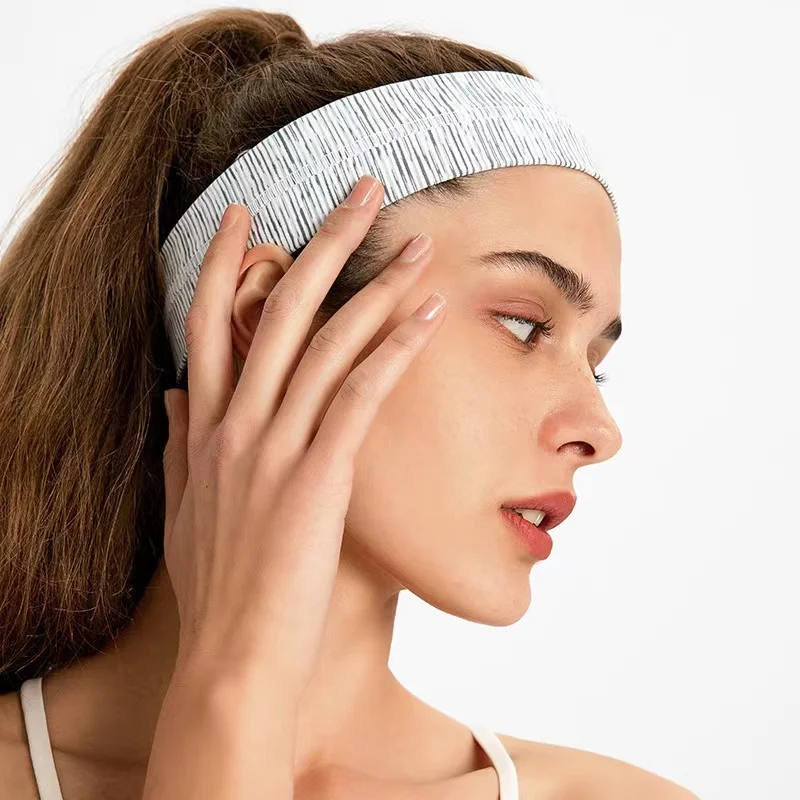 Lulu Women's Summer Sports Headband  Non-slip Fitness Running Yoga Hair Band High Elastic Stretch Sports Headwrap Sweatband