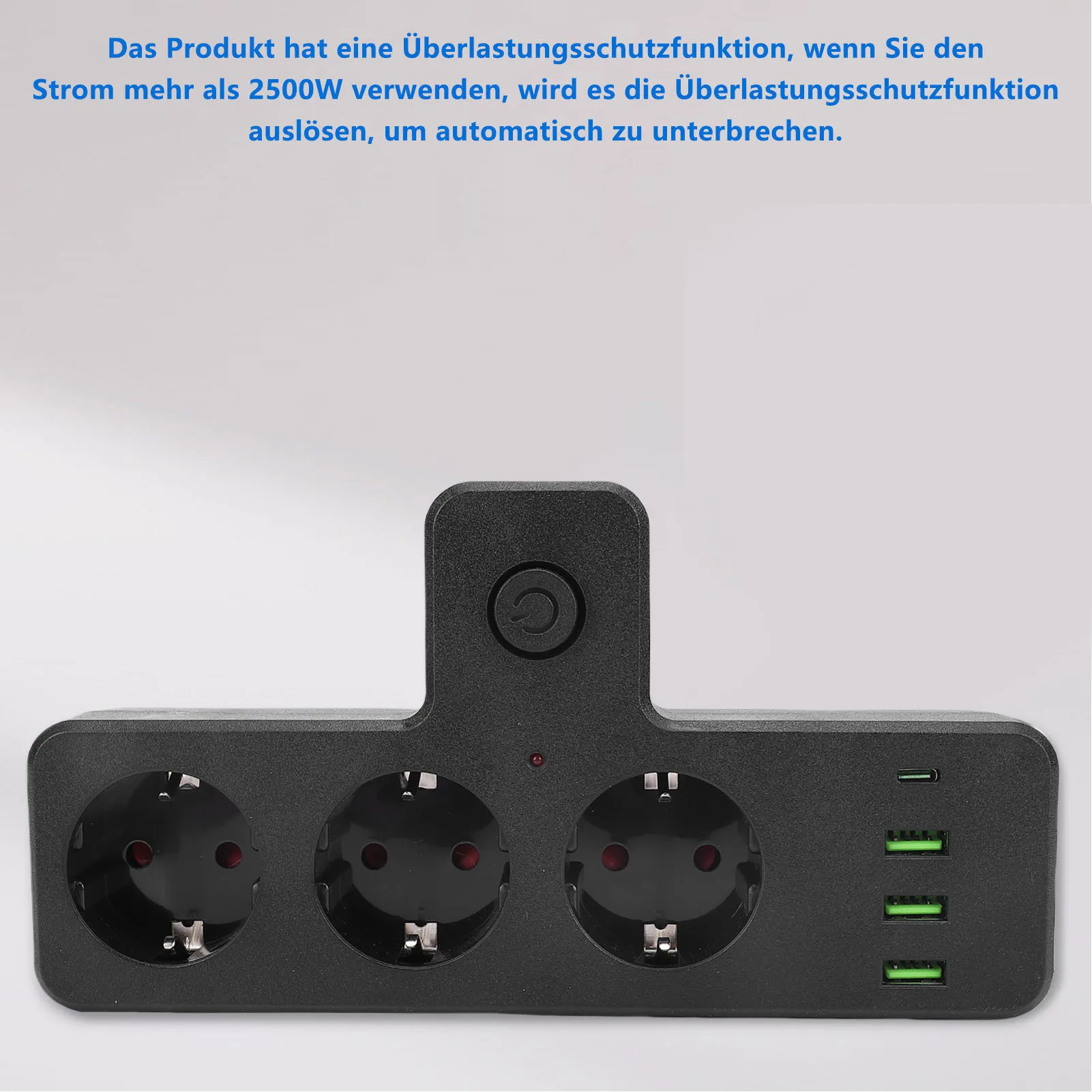 Удлинитель розетки 3 розетки переменного тока 3 USB-порта 1 порт типа C Многофункциональный удлинитель с выключателем для дома (art.: 3920d437ba4e2) - 3920d437ba4e2