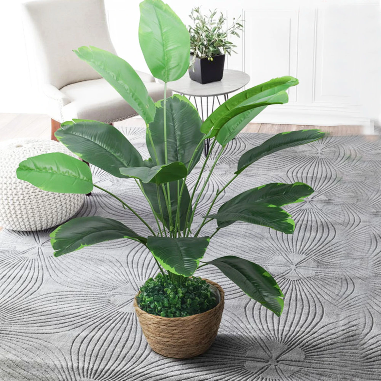 

70cm 18 Forks Tropical Plants Large Artificial Banana Tree Fake Monstera Plastic Palm Tree Leaves For Home Garden Wedding Decor