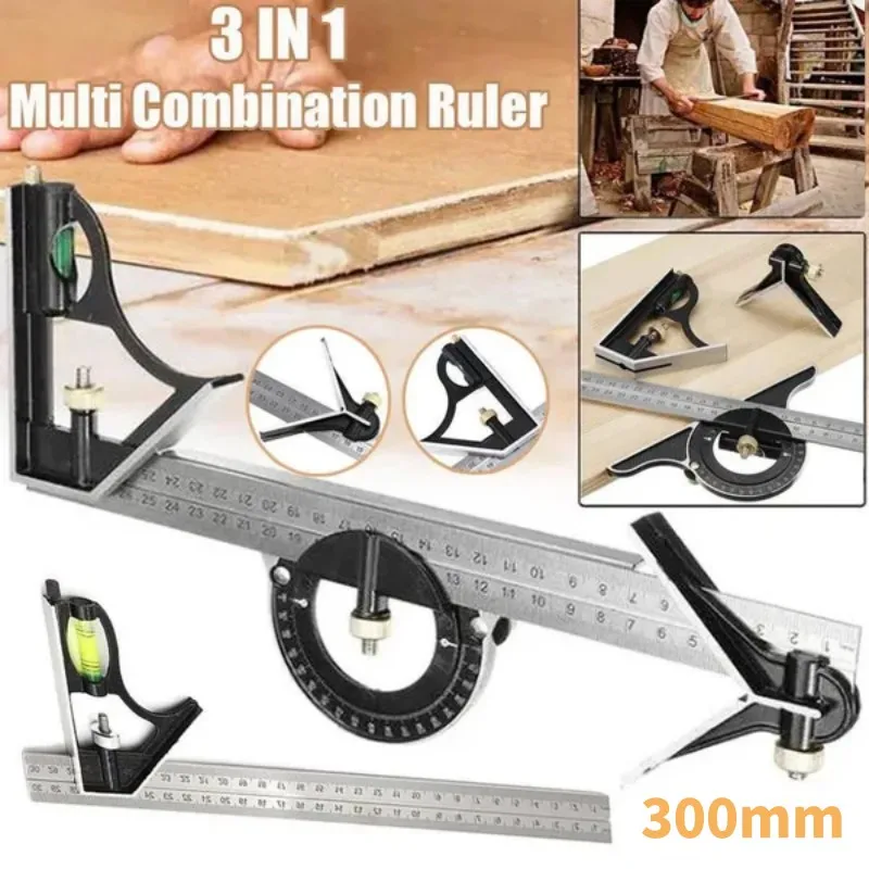 Трехквадратная комбинированная квадратная линейка 300 мм 3 в 1 набор квадратных