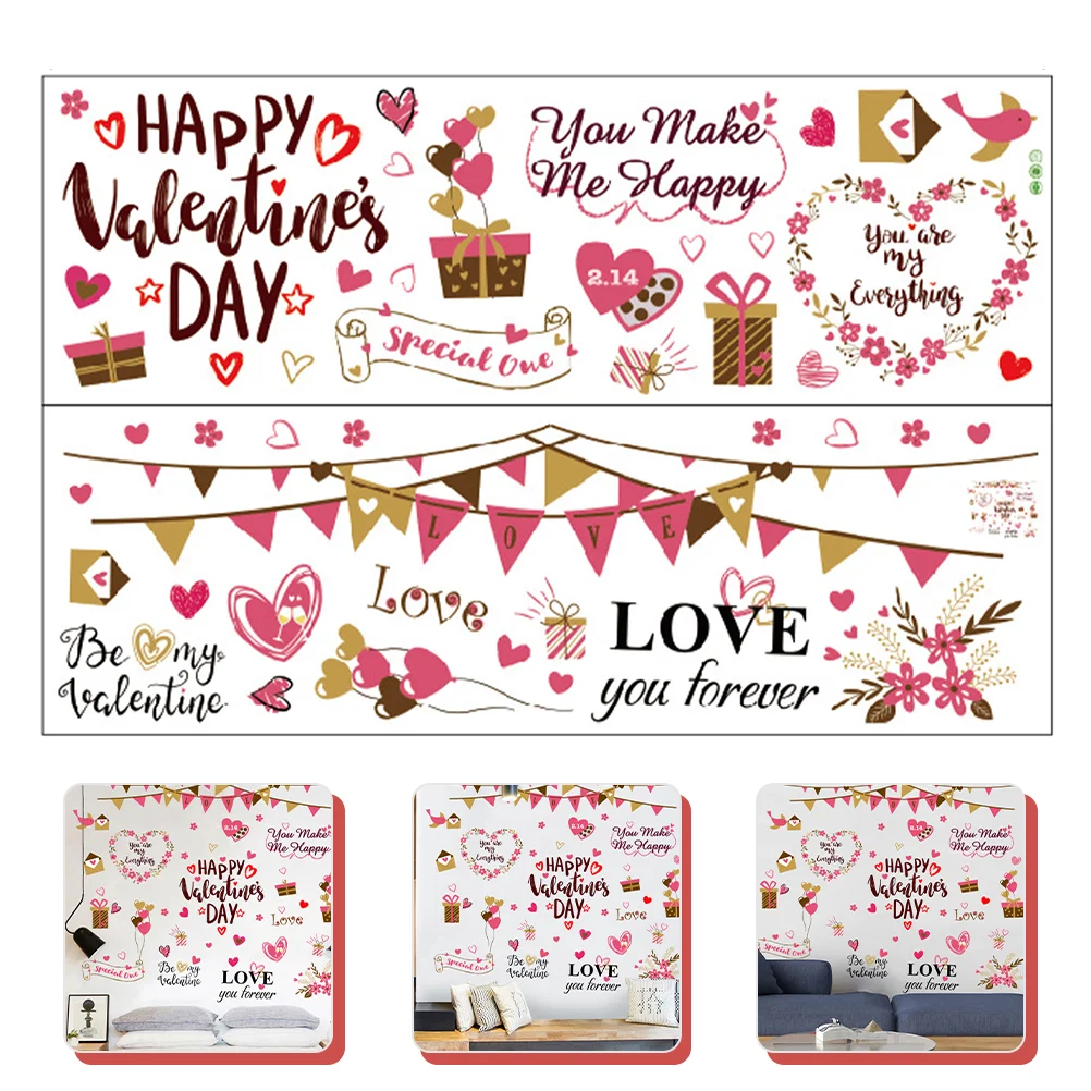 

1 Set Romantic Valentine Wall Decals Love Heart Window Clings