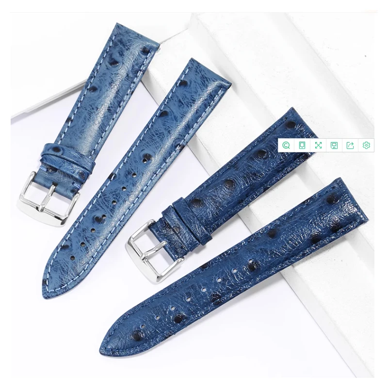 Universal Replacement Strap 12/13/14/15/16/17/18/19/20/21/22/23/24mm Men And Women Ostrich Print Leather Watchband