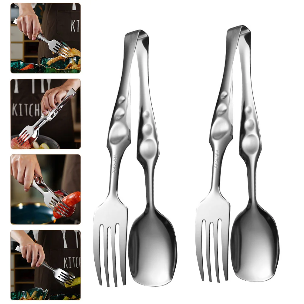 

Tongs Tong Cooking Grill Icebbq Serving Barbecue Clamp Kitchenbread Bucket Clip Buffet Metal Steak Tools Pasta Salad Household