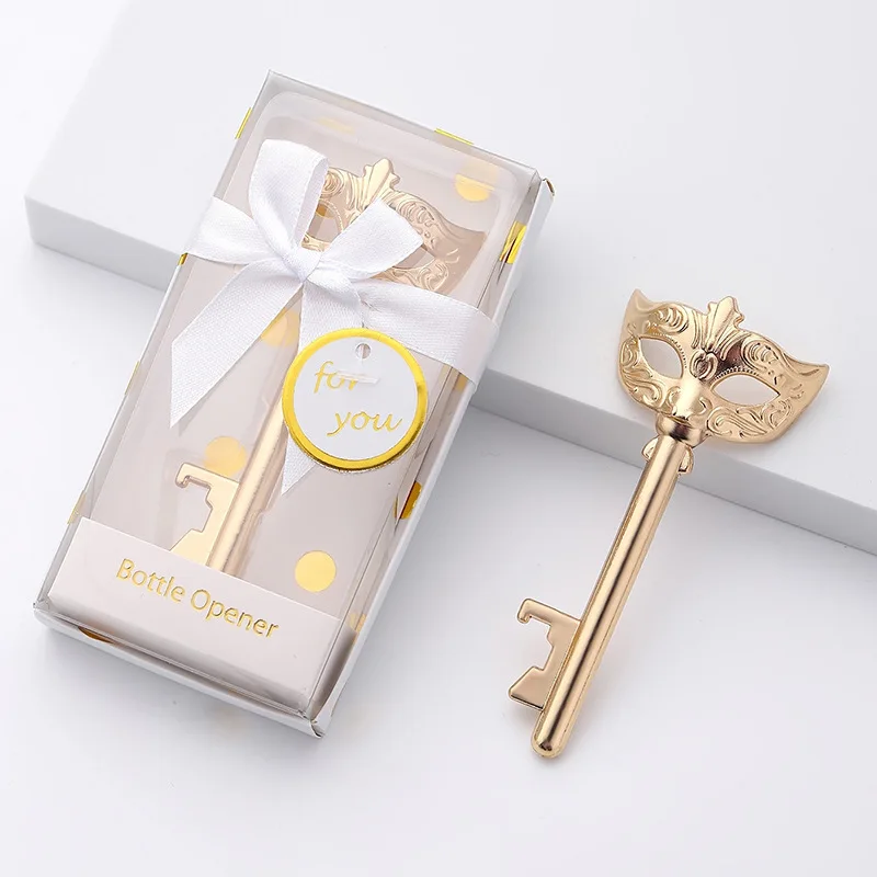 

European and American Party Mask Zinc Alloy Bottle Opener Gift Box Creative Wedding Wedding Favors Small Gift Beer Open