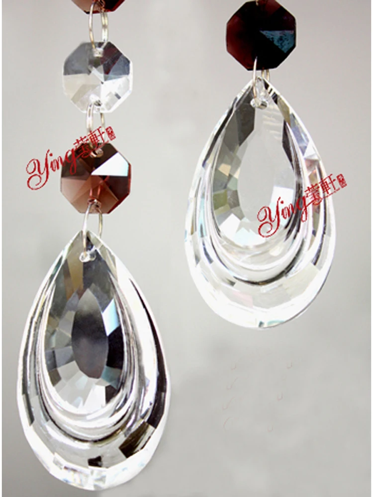 20 шт./лот + Бесплатные Кольца 38 мм K9 стеклянные хрустальные капли призмы для